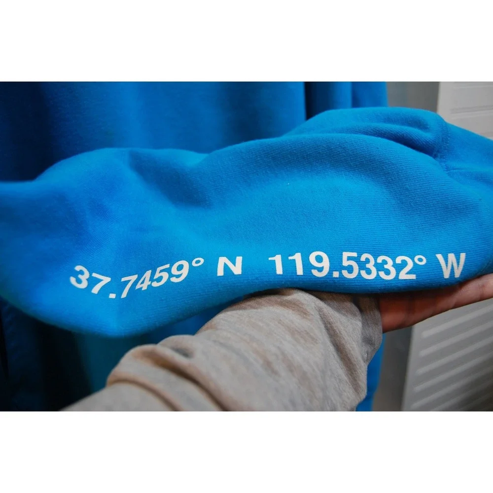 Men's XL The North Face Distorted‎ Half Dome LX Hoodie Blue Sleeve Coordinates
